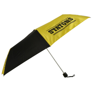 Bolsa de compras de promoção com Parasol 21 polegadas de tecido de nylon e eixo de alumínio Estrutura à prova de vento 3Folding Umbrella Outdoor